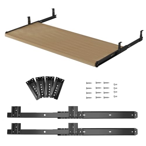 Tastaturablage unter dem Schreibtisch mit leichtgängigem Ball, Weiß, 60 x 27 cm, ideal für Maus und Tastatur, platzsparendes Design für Home Office & Gaming Setup Bild 1