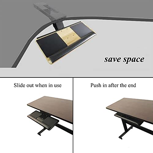 Verstellbare Desktop-Tastaturablage, 360° drehbar, Höhe und Winkel verstellbar, verschiebbare Maus-Plattform, ideal für Gaming, Heimbüro, Ergon-Design für Komfort Bild 7