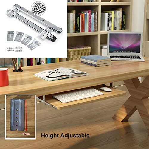 Tastatur- und Maus-Schiebetablett, Ahorn-Finish, 70 x 27 cm, Verbesserung und Augenschutz, ideal für Home Office und Gaming Setup. Bild 5
