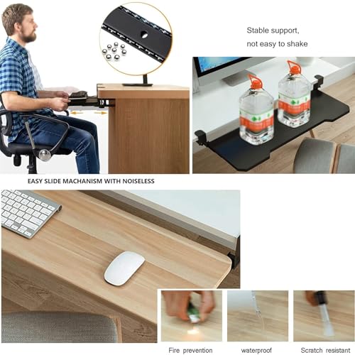 Verstellbare Tastaturablage mit Handgelenkstütze, ausziehbare Schreibtischablage für Maus und Tastatur, Klemm-Design für Komfort, ideal für Home Office und Gaming Bild 5