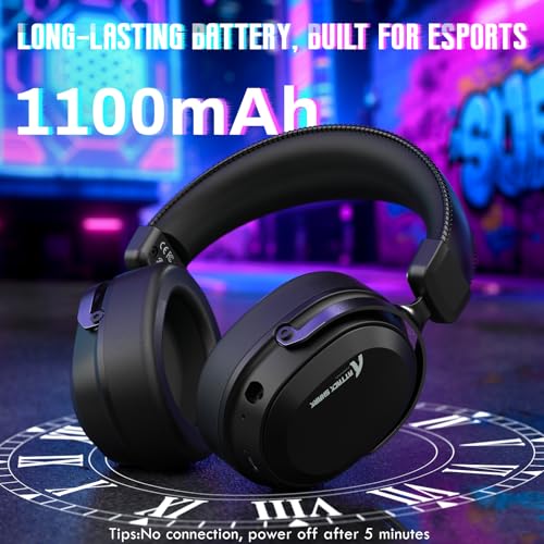 ATTACK SHARK L30PRO Kabelloses Gaming-Headset, 7.1 Surround Sound, EQ-Modi, 50-mm-Treiber, Tri-Modus, 1100-mAh-Akku, Over-Ear-Headset mit Abnehmbarem Noise-Cancelling-Mikrofon für PC - Schwarz Bild 6