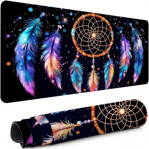 Gaming Mauspad XXL 1600x800x3mm Schwarz Mousepad, Große Speed rutschfeste Schreibtischunterlage Traumfänger Verbessert Präzision und Geschwindigkeit mit Stoßdämpfung für Tastatur und Maus xg-461 Bild 1