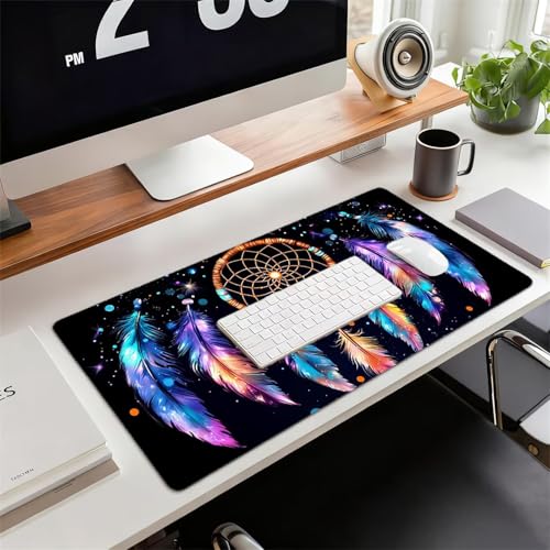 Gaming Mauspad XXL 1600x800x3mm Schwarz Mousepad, Große Speed rutschfeste Schreibtischunterlage Traumfänger Verbessert Präzision und Geschwindigkeit mit Stoßdämpfung für Tastatur und Maus xg-461 Bild 2
