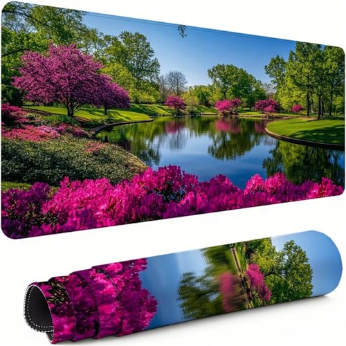 Gaming Mauspad XXL 1600x800x3mm Landschaft Mousepad, Große Speed rutschfeste Schreibtischunterlage Kleiner Fluss Verbessert Präzision und Geschwindigkeit mit Stoßdämpfung für Tastatur und Maus xg-491 Bild 1
