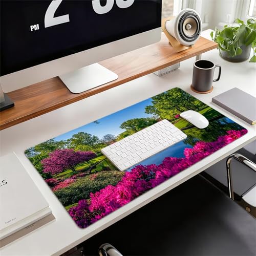 Gaming Mauspad XXL 1600x800x3mm Landschaft Mousepad, Große Speed rutschfeste Schreibtischunterlage Kleiner Fluss Verbessert Präzision und Geschwindigkeit mit Stoßdämpfung für Tastatur und Maus xg-491 Bild 2