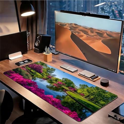 Gaming Mauspad XXL 1600x800x3mm Landschaft Mousepad, Große Speed rutschfeste Schreibtischunterlage Kleiner Fluss Verbessert Präzision und Geschwindigkeit mit Stoßdämpfung für Tastatur und Maus xg-491 Bild 3