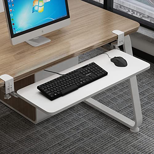 Tastaturablage aus Holz, ausziehbare Plattform für Tastatur und Maus, verstellbare Klemme, platzsparende Schublade, perfekt für Home Office & Gaming Setup Bild 1