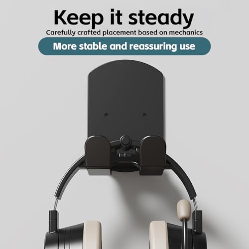 Headset Halterung, Kopfhörer Ständer, Faltbar Kopfhörerhalter, Universal Selbstklebend Kopfhörer Haken für Over Ear Kopfhörer, Gaming Headset Zubehör Bild 4