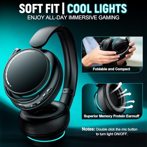 YPBDAN MD33 Wireless Gaming Headset für Xbox Series X PS5 PS4 Gaming Kopfhörer mit Mikrofon Bild 7