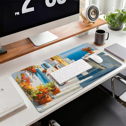 Gaming Mauspad XXL 1600x800x3mm Küste Mousepad, Große Speed rutschfeste Schreibtischunterlage Kleinstadt Verbessert Präzision und Geschwindigkeit mit Stoßdämpfung für Tastatur Maus Homeoffice xg-521 Bild 2