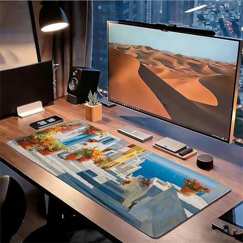 Gaming Mauspad XXL 1600x800x3mm Küste Mousepad, Große Speed rutschfeste Schreibtischunterlage Kleinstadt Verbessert Präzision und Geschwindigkeit mit Stoßdämpfung für Tastatur Maus Homeoffice xg-521 Bild 3