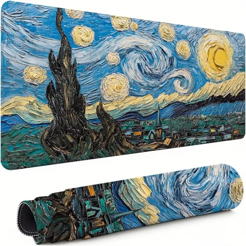 Gaming Mauspad XXL 1600x800x3mm Blau Mousepad, Große Speed Rutschfeste Schreibtischunterlage Sternenhimmel Verbessert Präzision und Geschwindigkeit mit Stoßdämpfung für Tastatur Maus Homeoffice xg-533 Bild 1