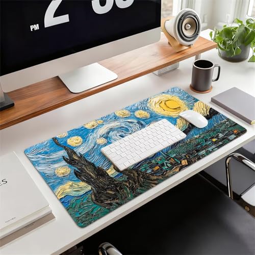 Gaming Mauspad XXL 1600x800x3mm Blau Mousepad, Große Speed Rutschfeste Schreibtischunterlage Sternenhimmel Verbessert Präzision und Geschwindigkeit mit Stoßdämpfung für Tastatur Maus Homeoffice xg-533 Bild 2