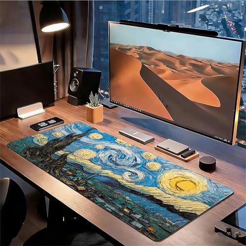 Gaming Mauspad XXL 1600x800x3mm Blau Mousepad, Große Speed Rutschfeste Schreibtischunterlage Sternenhimmel Verbessert Präzision und Geschwindigkeit mit Stoßdämpfung für Tastatur Maus Homeoffice xg-533 Bild 3