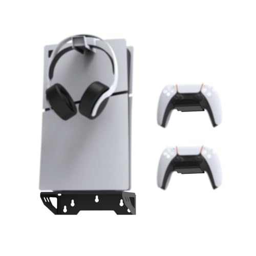 Wandhalterung Slim mit Headset-Halter und Controller-Haken, schwarze ABS-Halterung, platzsparendes Gaming-Setup Bild 6