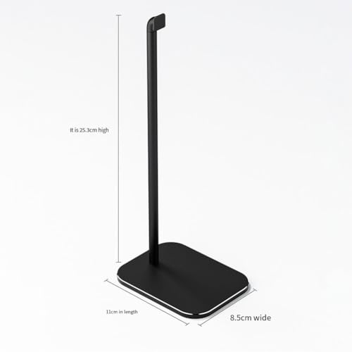 Aluminium-Headset-Halter, 26 x 11 x 2 cm, platzsparender Ständer, Gaming-Kopfhörer, Schwarz Bild 2