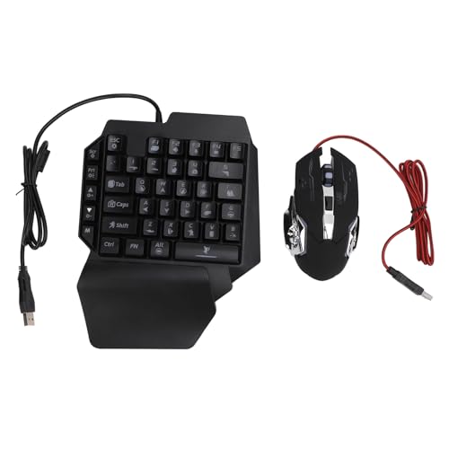 RGB-Gaming-Tastatur- und Maus-Kombi-Konverter, Schnelles Aufladen für -Systeme, Keine Latenz, Einhändige Gaming-Tastatur und Maus-Kombination für Mobile Spiele, ABS-Kunststoff Bild 1