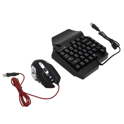 RGB-Gaming-Tastatur- und Maus-Kombi-Konverter, Schnelles Aufladen für -Systeme, Keine Latenz, Einhändige Gaming-Tastatur und Maus-Kombination für Mobile Spiele, ABS-Kunststoff Bild 2