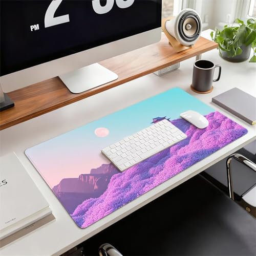 Gaming Mauspad XXL 1600x800x3mm Rosa Mousepad, Große Speed rutschfeste Schreibtischunterlage Berg Verbessert Präzision und Geschwindigkeit mit Stoßdämpfung für Tastatur und Maus Homeoffice xg-563 Bild 2