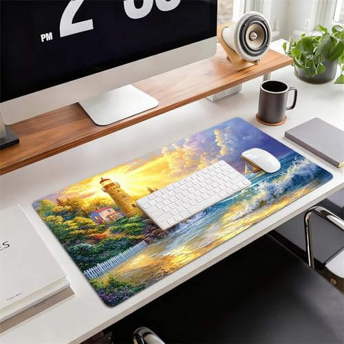 Gaming Mauspad XXL 1600x800x3mm Leuchtturm Mousepad, Große Speed rutschfeste Schreibtischunterlage Boot Verbessert Präzision und Geschwindigkeit mit Stoßdämpfung für Tastatur Maus Homeoffice xg-557 Bild 2