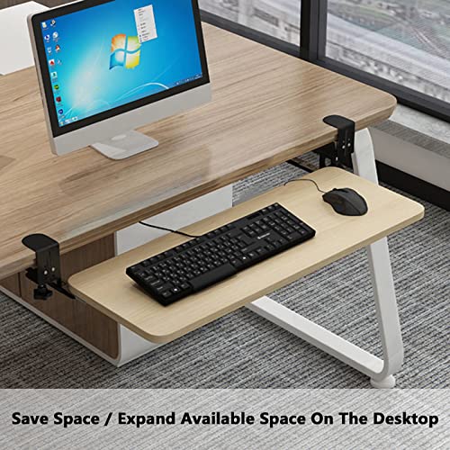 Ergonomische Tastaturablage unter dem Schreibtisch mit verstellbarer Höhe – ausziehbare Tastatur und Maus-Plattform, Sichtschutz, perfekt für Home Office und Gaming Setup Bild 5