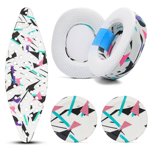 WC Modkit V2 Nova Pro Wireless & Nova Elite – Gel-Ohrpolster, extra breiter Kopfbügel und Seitenplatten für Arctis Nova Pro Wireless & Nova Elite von Wicked Cushions | 90's White Bild 1