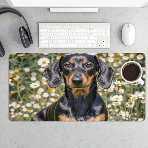 Pad Dackel Schreibtischunterlage, groß, wasserdicht, rutschfeste Gummiunterseite, multifunktionale Maus, Tastatur, Gaming-Pad, große Computermatte für Zuhause und Büro Bild 2