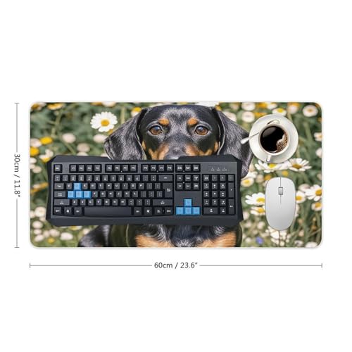Pad Dackel Schreibtischunterlage, groß, wasserdicht, rutschfeste Gummiunterseite, multifunktionale Maus, Tastatur, Gaming-Pad, große Computermatte für Zuhause und Büro Bild 3