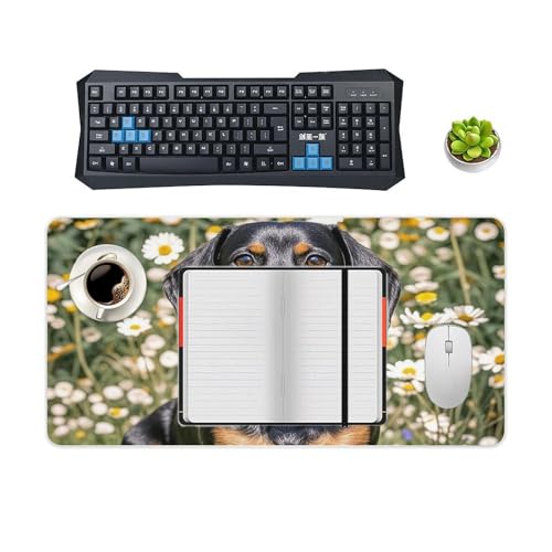 Pad Dackel Schreibtischunterlage, groß, wasserdicht, rutschfeste Gummiunterseite, multifunktionale Maus, Tastatur, Gaming-Pad, große Computermatte für Zuhause und Büro Bild 5