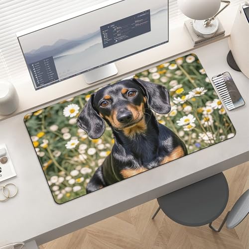 Pad Dackel Schreibtischunterlage, groß, wasserdicht, rutschfeste Gummiunterseite, multifunktionale Maus, Tastatur, Gaming-Pad, große Computermatte für Zuhause und Büro Bild 6