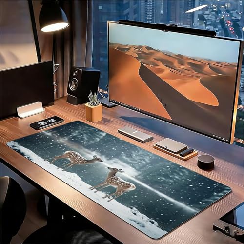 Gaming Mauspad XXL 1600x800x3mm REH Mousepad, Große Speed rutschfeste Schreibtischunterlage Schneeflocke Verbessert Präzision und Geschwindigkeit mit Stoßdämpfung für Tastatur Maus Homeoffice xg-587 Bild 3