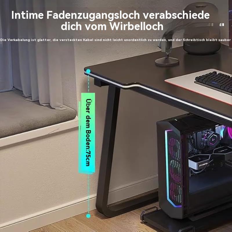 Gaming-Schreibtisch, PC-Tisch, Schreibpulte für Schüler, moderner Holzschreibtisch für Computer, Gaming-Tisch für Zuhause, Büro Bild 4
