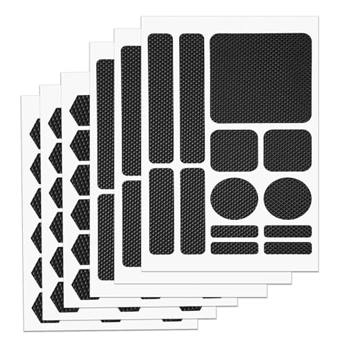 6 x Handy-Griff-Aufkleber, rutschfeste Griff-Aufkleber, vorgeschnittene selbstklebende Traktion, rutschfeste Pads für Handyhülle, Laptop, Maus, Gaming-Controller (schwarz) Bild 1