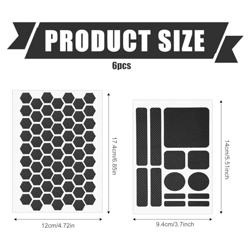 6 x Handy-Griff-Aufkleber, rutschfeste Griff-Aufkleber, vorgeschnittene selbstklebende Traktion, rutschfeste Pads für Handyhülle, Laptop, Maus, Gaming-Controller (schwarz) Bild 2