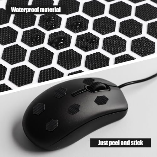 6 x Handy-Griff-Aufkleber, rutschfeste Griff-Aufkleber, vorgeschnittene selbstklebende Traktion, rutschfeste Pads für Handyhülle, Laptop, Maus, Gaming-Controller (schwarz) Bild 3