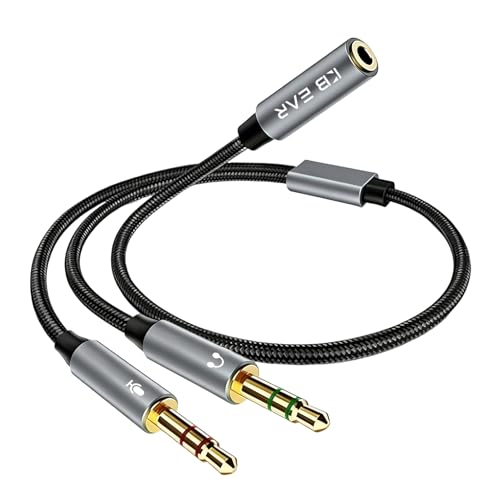 Yinyoo KBEAR KA01 Kopfhörer Splitter 3.5mm Klinkenbuchse auf Zwei 3.5mm Klinkenstecker Audio Mikrofon Adapter Kompatibel mit PC Gaming Headset/Ohrhörern/Lautsprechern/Laptop/PS5/PS4 Bild 1