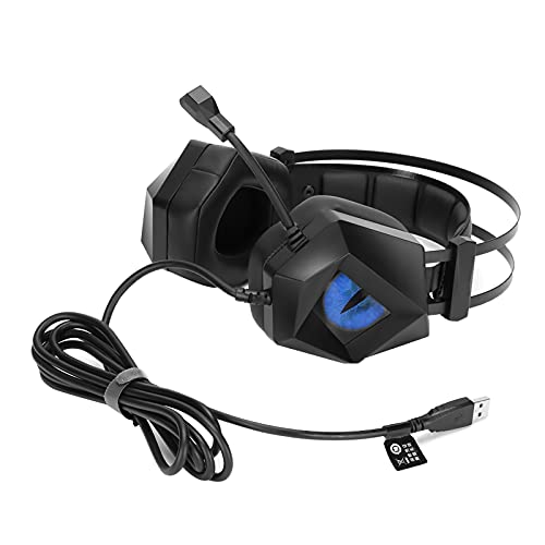 Tomantery TAIDU Competitive Gaming Headset Over-Ear-Stereo-Kopfhörer mit Kabel für PC, Geräuschunterdrückender LED-Licht-Kopfhörer für Game-Player Bild 1