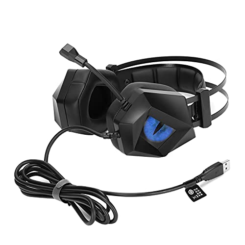 Tomantery TAIDU Competitive Gaming Headset Over-Ear-Stereo-Kopfhörer mit Kabel für PC, Geräuschunterdrückender LED-Licht-Kopfhörer für Game-Player Bild 3