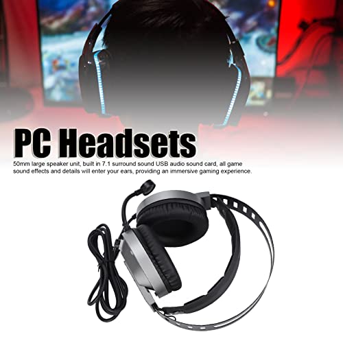 TAIDU 7.1 Surround Sound Gaming Headset mit Rauschunterdrückungsmikrofon für PC Laptop, USB Headset mit Mikrofon für Professionelle Spieler Bild 2