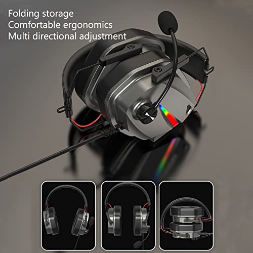 THS310A2 Gaming Headset 7.1 Surround Sound Rauschunterdrückung Headset für PC-Spiele USB- für Männer Frauen ABS Schwarz 1 Set, für Laptop Tablet Bild 4