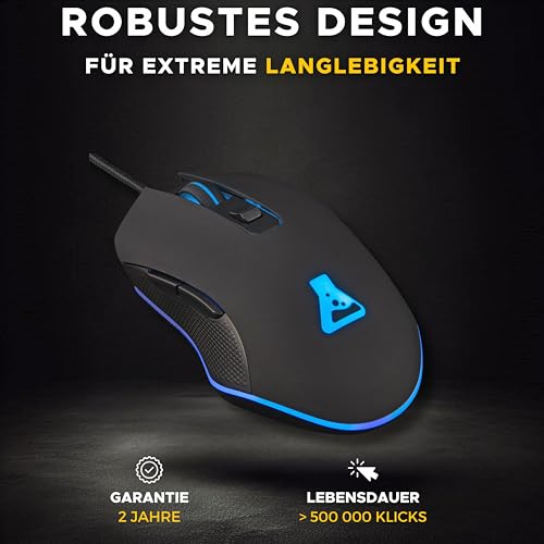 The G-Lab - Kult Helium Pro - Gaming Mouse mit Kabel - Optischer Sensor mit einstellbaren 12800 DPI, 7-Farben-LED-Beleuchtung, Leise Maus Gaming mit 6 Tasten - Gaming-Mäuse für PC/PS5/PS4/XBox Bild 7