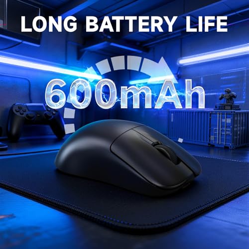MAGIC-REFINER AJ199 49g ULTRALEICHTE Kabellose Gaming-Maus, PAW3311 Sensor, Aktualisierter BK3633 MCU, 24KDPI Einstellbar, 1000Hz, BT/2.4G/Kabelgebunden, Aufladbar 600mAh, für PC/Win/Mac, Schwarz Bild 6
