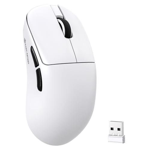 ZIYOU LANG×MAGIC-REFINER AJ199 Kabellose Gaming Maus Leicht, 49g Tri-Modus 2.4G/BT/Kabel, PixArt PAW3311, 24000 DPI, 1000Hz, 600mAh Wiederaufladbare Gamer Maus für PC/Mac/Laptop - Weiß Bild 1