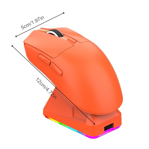3-Modi-Gaming-Maus mit Ladestation, Leichte Maus mit Einstellbarem 800-12000 DPI und RGB-Licht, für Büro- und PC-Nutzung (ORANGE) Bild 7