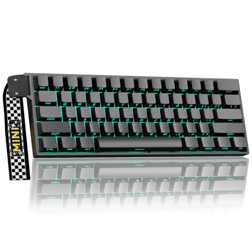 AULA MINI60 Mechanische Gaming Tastatur 60%,BT5.0/USB/2.4GHz Wireless,Hall Effect Magnetic Switches,0,01mm RT-Genauigkeit,Einstellbare Betätigung,8000Hz,RGB,Kabellose Tastatur für PC/Mac (Schwarz) Bild 1