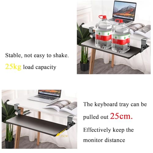 Tastaturablage unter dem Schreibtisch, verstellbarer Schiebe-Trockner für Maus und Tastatur, 750 x 240 mm, weiß, ideal für Home Office & Gaming Setup Bild 4