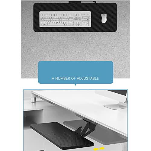 Tastaturablage unter dem Schreibtisch mit 360° Drehung, höhenverstellbar, und Maus-Handgelenkpolster, 73,7 cm, Schwarz, ideal für Home Office und Gaming Setup Bild 4