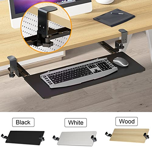 Verstellbare Tastaturablage aus Holz mit Kugellagern, Schreibtischverlängerung für Maus & Tastatur, unterstützt 10-25 kg, perfekt für Home Office & Gaming Setup Bild 3