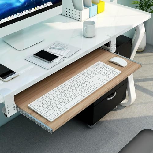 Verstellbares Tastatur- und Maus-Tablett unter dem Schreibtisch, verschiebbares Computerregal für Heimbüro, platzsparende Schreibtischverlängerung für Gaming und Studium, Ergon-Design Bild 2