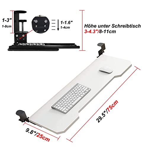Verstellbare Tastaturablage mit verschiebbarem Trockner und Maus-Plattform, Untertischstütze zur Optimierung des Arbeitsplatzes, ideal für Heimbüro und Gaming-Setup Bild 2